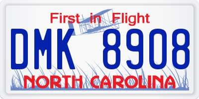 NC license plate DMK8908