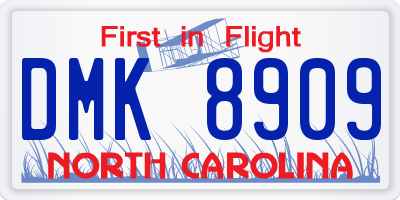 NC license plate DMK8909
