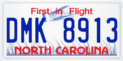 NC license plate DMK8913