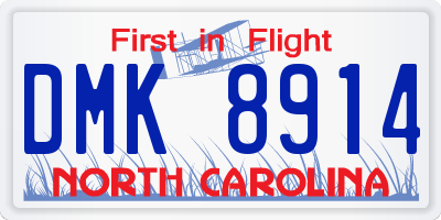 NC license plate DMK8914