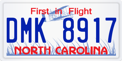 NC license plate DMK8917