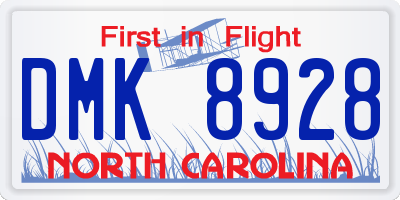 NC license plate DMK8928