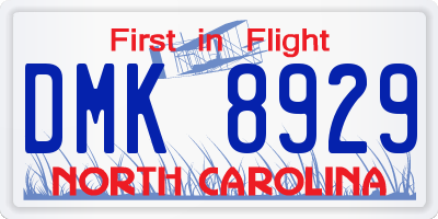 NC license plate DMK8929