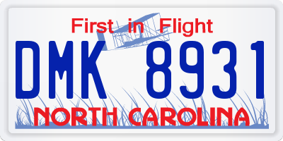 NC license plate DMK8931