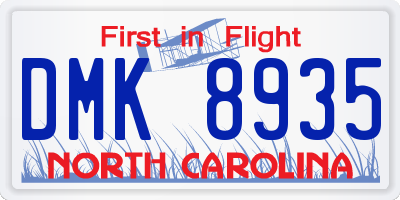 NC license plate DMK8935