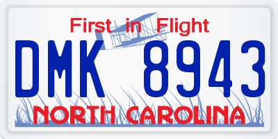 NC license plate DMK8943