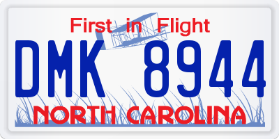NC license plate DMK8944