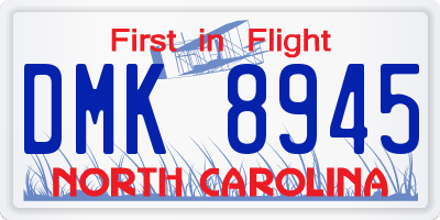 NC license plate DMK8945