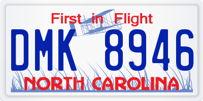 NC license plate DMK8946