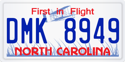 NC license plate DMK8949