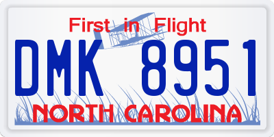 NC license plate DMK8951