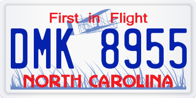 NC license plate DMK8955