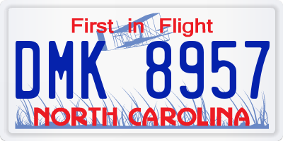 NC license plate DMK8957