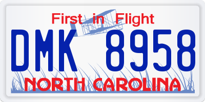 NC license plate DMK8958