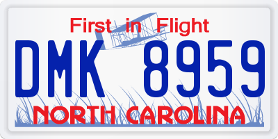 NC license plate DMK8959