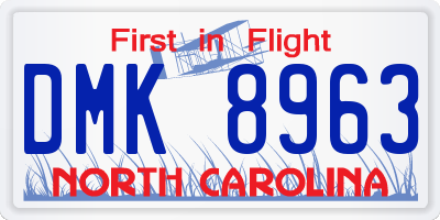 NC license plate DMK8963
