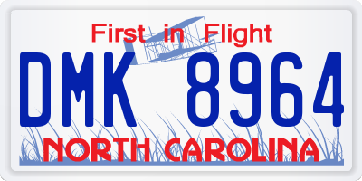 NC license plate DMK8964