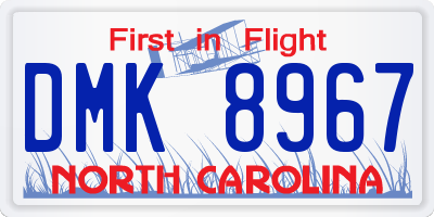 NC license plate DMK8967