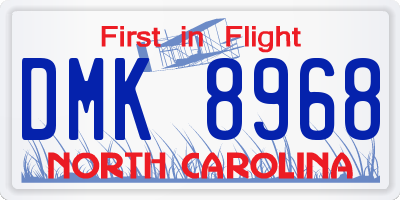 NC license plate DMK8968