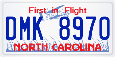 NC license plate DMK8970