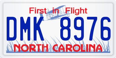 NC license plate DMK8976