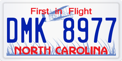 NC license plate DMK8977