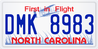 NC license plate DMK8983