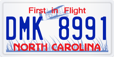 NC license plate DMK8991