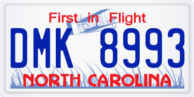 NC license plate DMK8993
