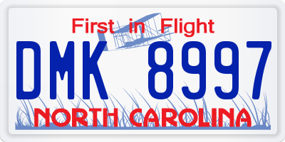 NC license plate DMK8997