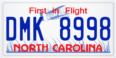 NC license plate DMK8998