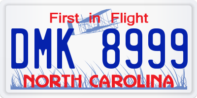 NC license plate DMK8999