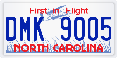 NC license plate DMK9005