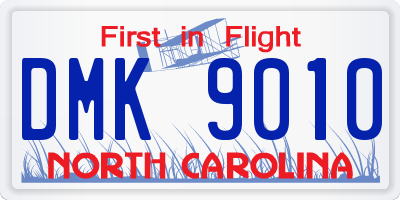 NC license plate DMK9010