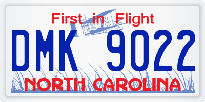 NC license plate DMK9022