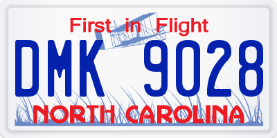 NC license plate DMK9028