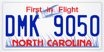 NC license plate DMK9050