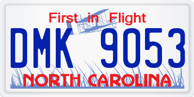 NC license plate DMK9053