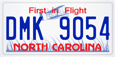 NC license plate DMK9054