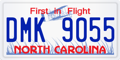 NC license plate DMK9055