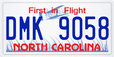 NC license plate DMK9058
