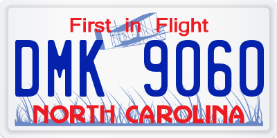 NC license plate DMK9060