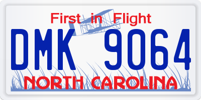 NC license plate DMK9064