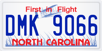 NC license plate DMK9066