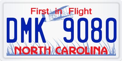 NC license plate DMK9080