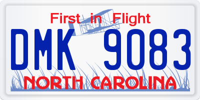NC license plate DMK9083