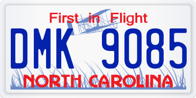 NC license plate DMK9085