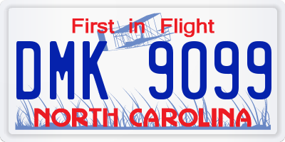 NC license plate DMK9099