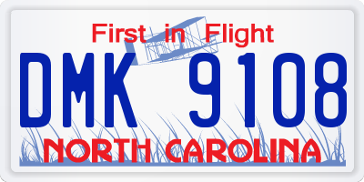 NC license plate DMK9108