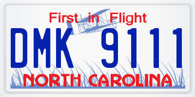 NC license plate DMK9111